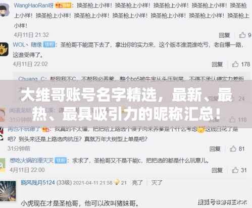 大维哥账号名字精选，最新、最热、最具吸引力的昵称汇总！